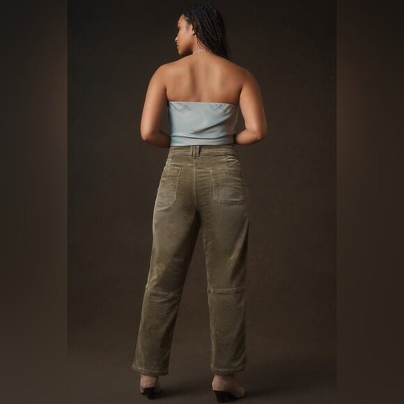 Anthropologie The Wanderer Relaxed-Leg Corduroy Pants by Pilcro Size 32 Green - Picture 3 of 15